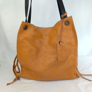Old Trend Modern Vintage Leather Hobo Shoulder Bag Cognac Brown Fringe Tassel To